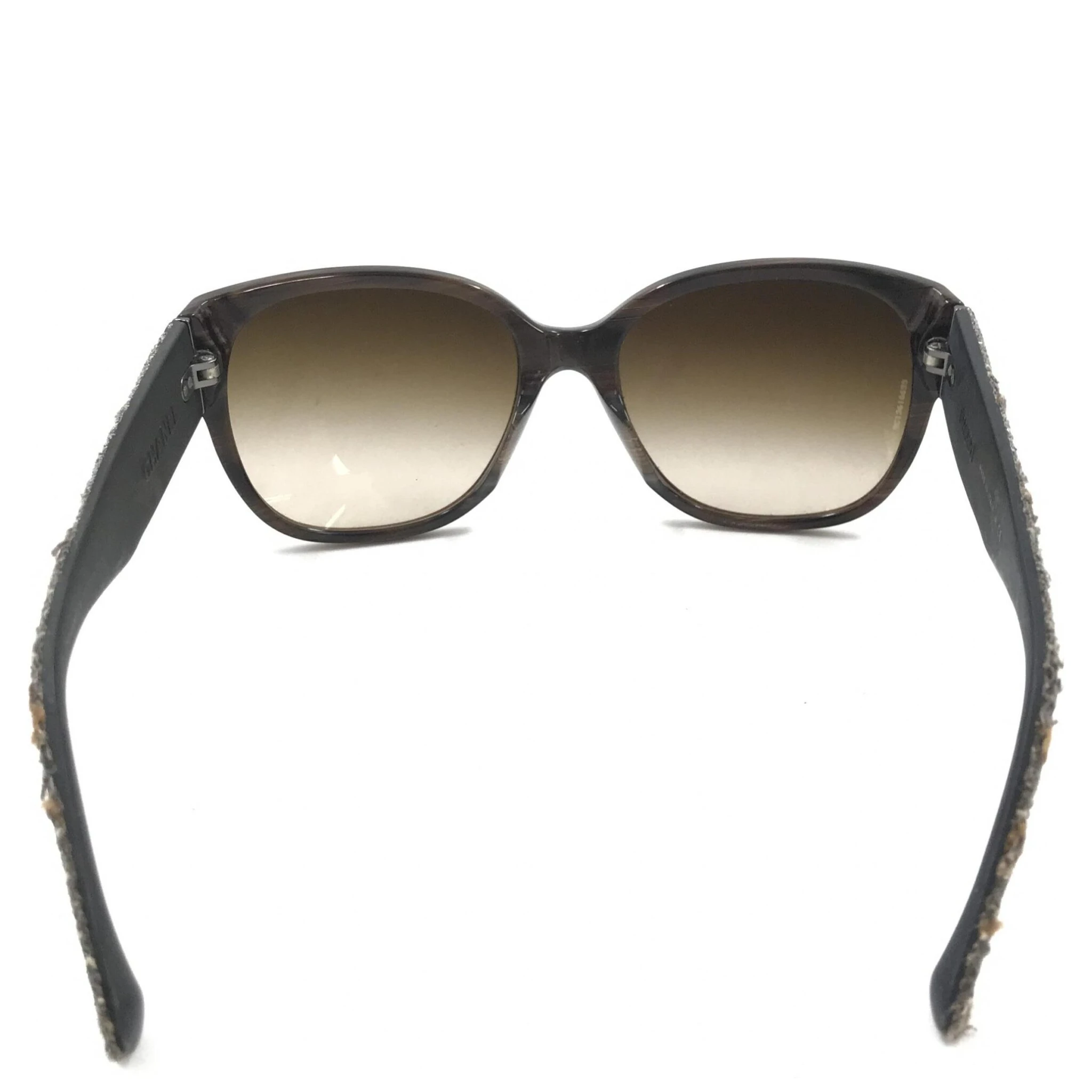 Brown Frame With Tweed Accents Sunglasses