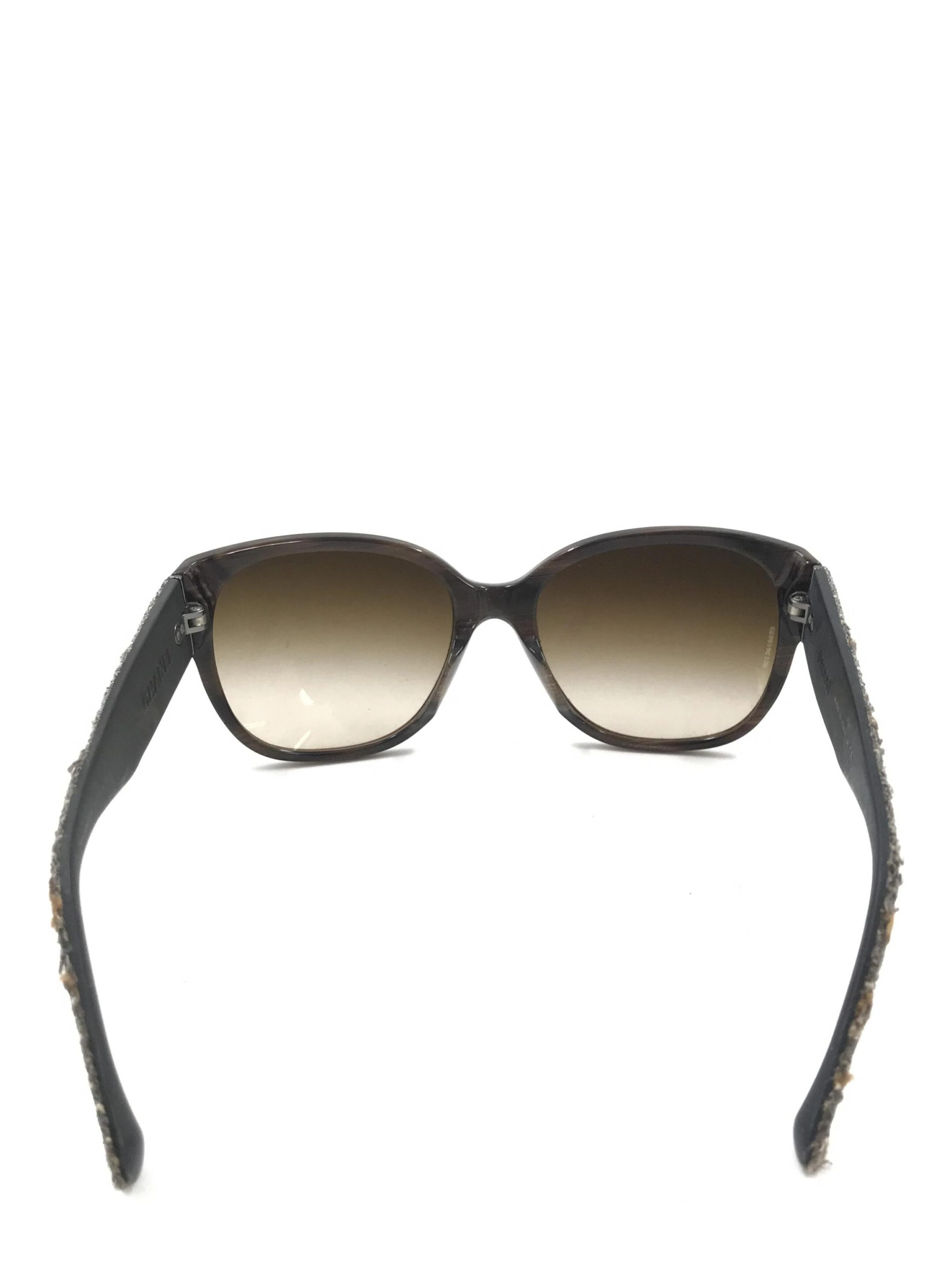Brown Frame With Tweed Accents Sunglasses