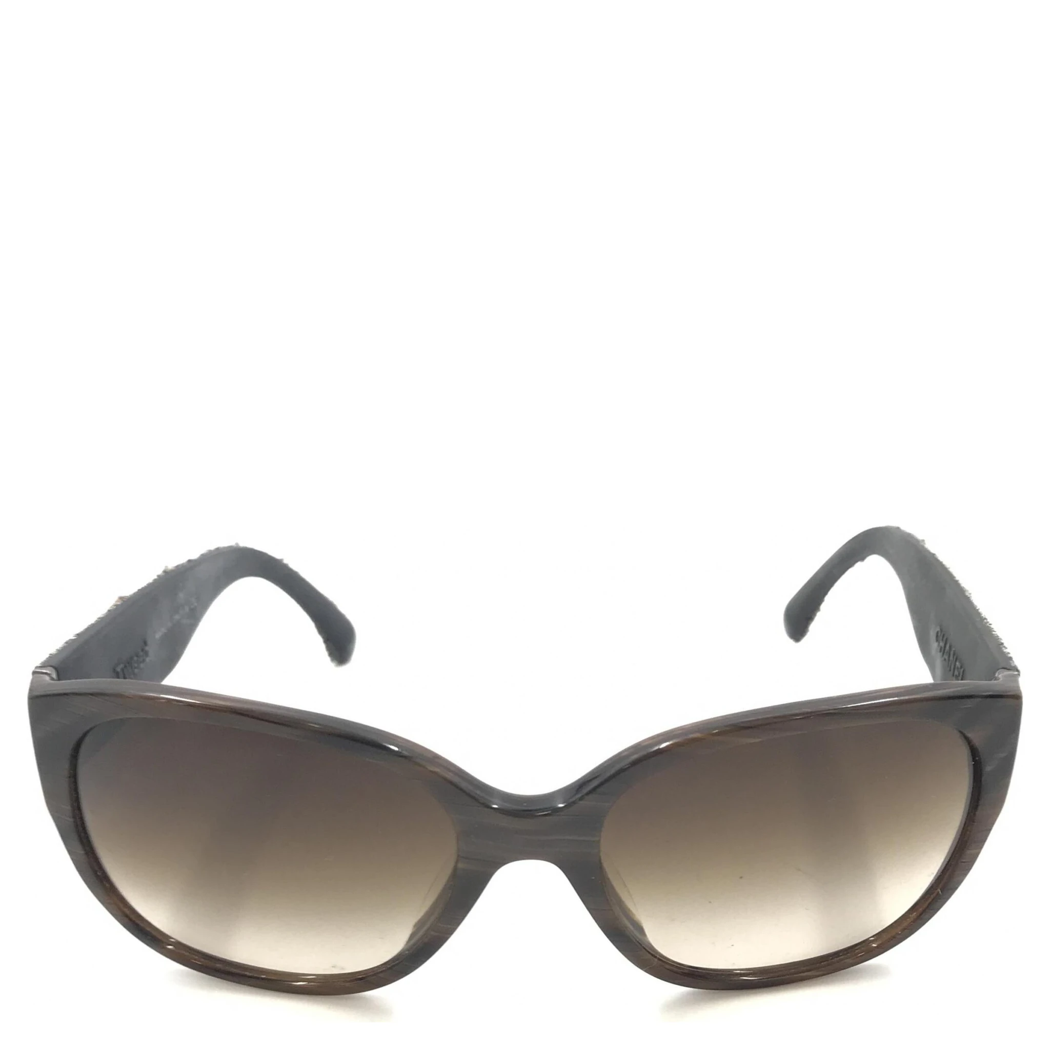 Brown Frame With Tweed Accents Sunglasses