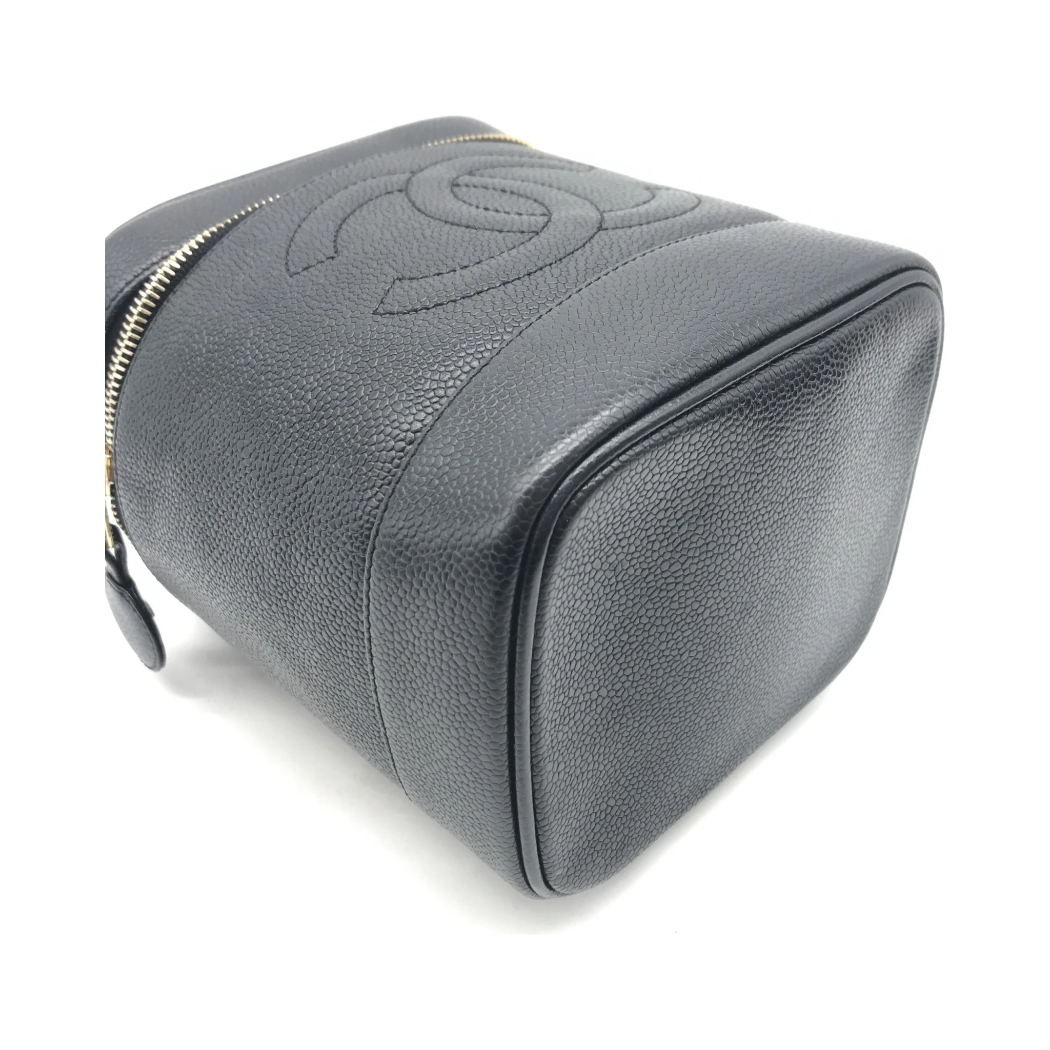 Caviar Leather Vanity Handbag In Black