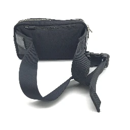 Black Waist Pouch With Zippered Compartments