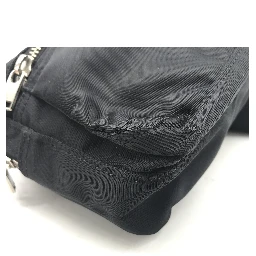 Black Waist Pouch With Zippered Compartments