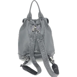 Black Leather Drawstring Backpack