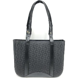 Black C Macadam Canvas Tote Bag