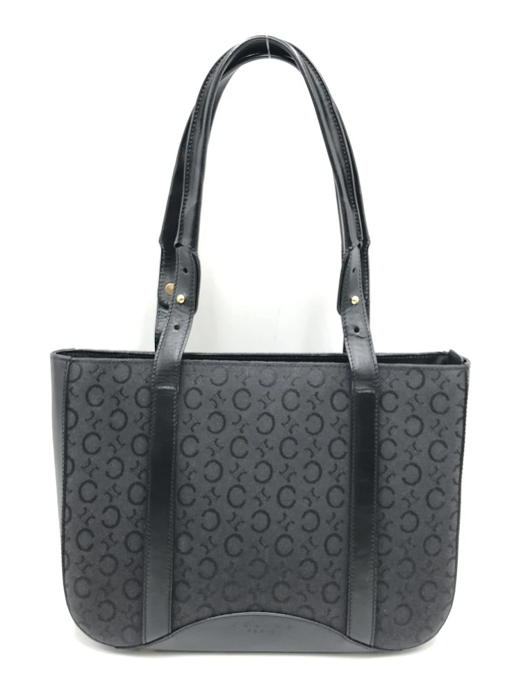 Black C Macadam Canvas Tote Bag
