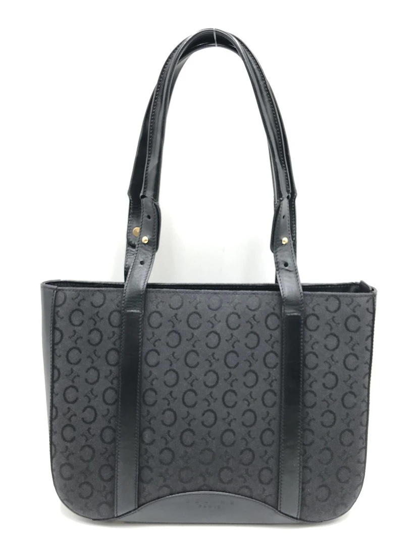 Black C Macadam Canvas Tote Bag