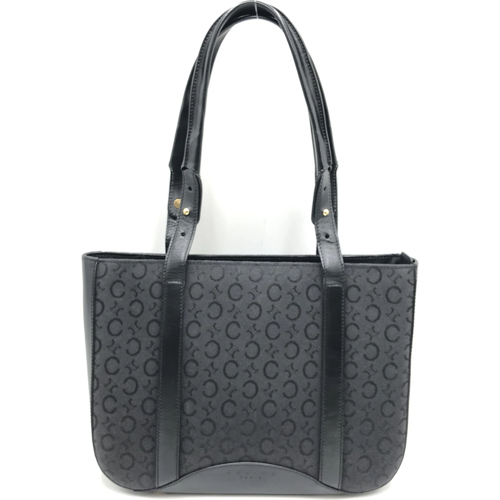 Black C Macadam Canvas Tote Bag