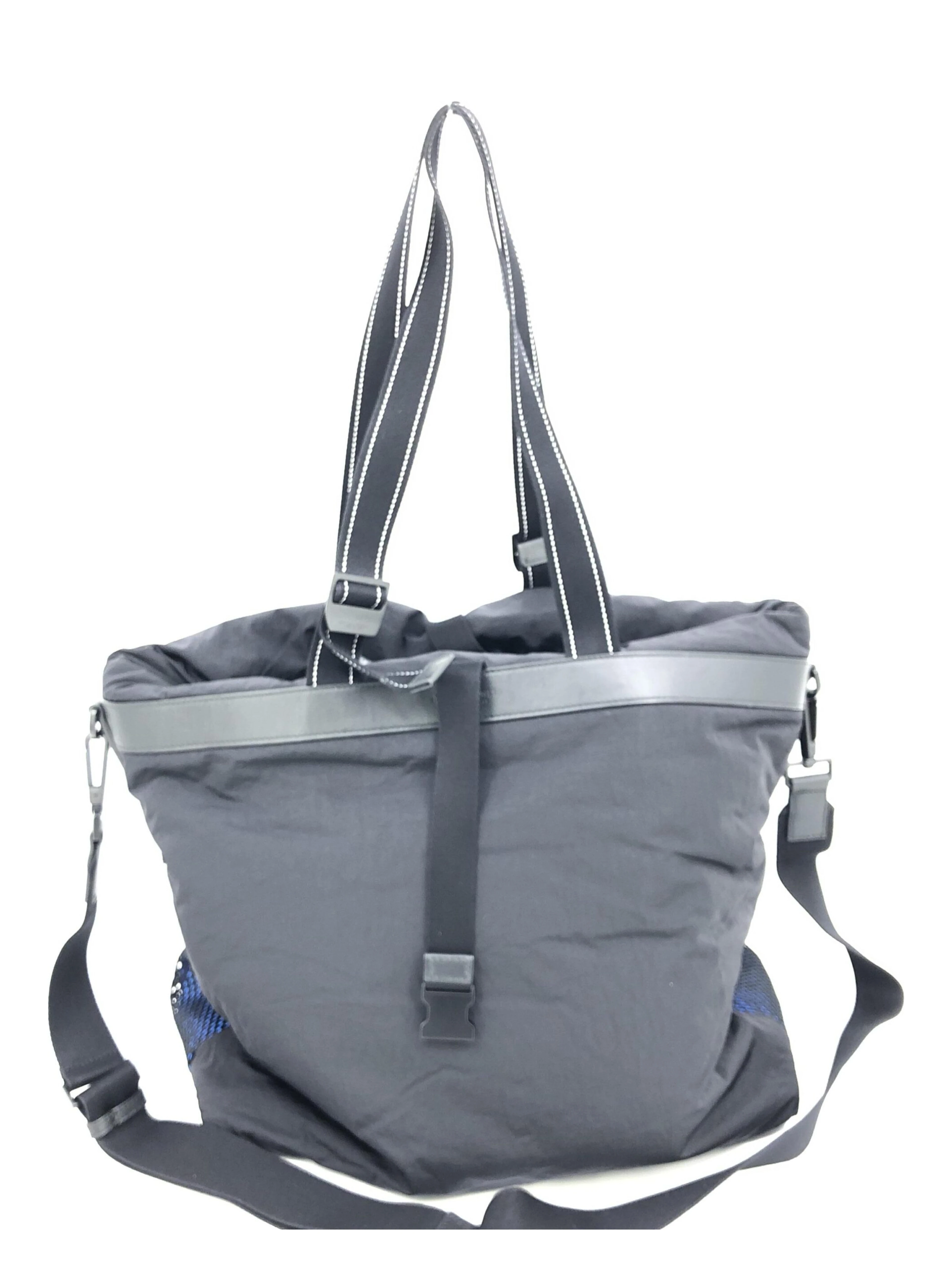 Black And Blue Nylon Convertible Tote
