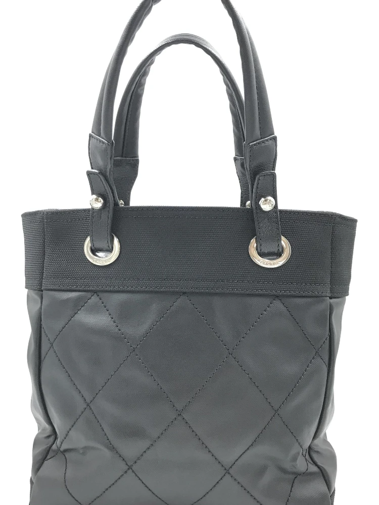 Chanel Black Canvas Paris-Biarritz Tote PM Handbag