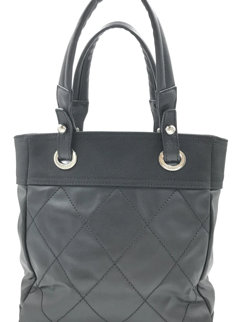 Chanel Black Canvas Paris-Biarritz Tote PM Handbag
