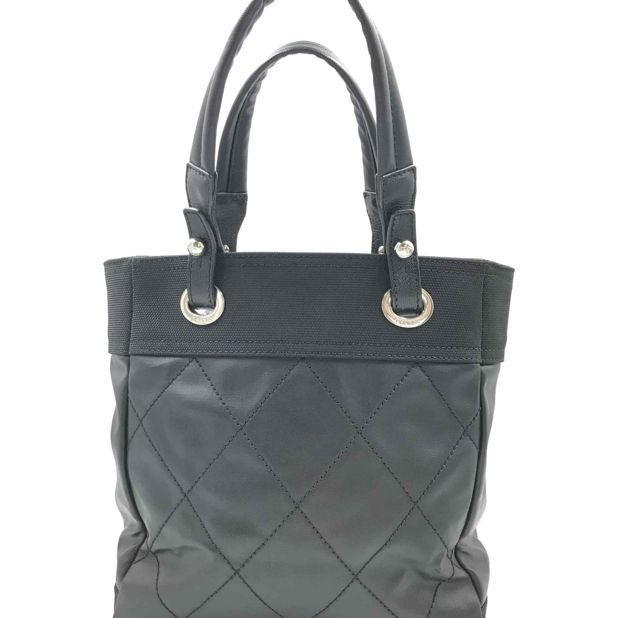 Chanel Black Canvas Paris-Biarritz Tote PM Handbag