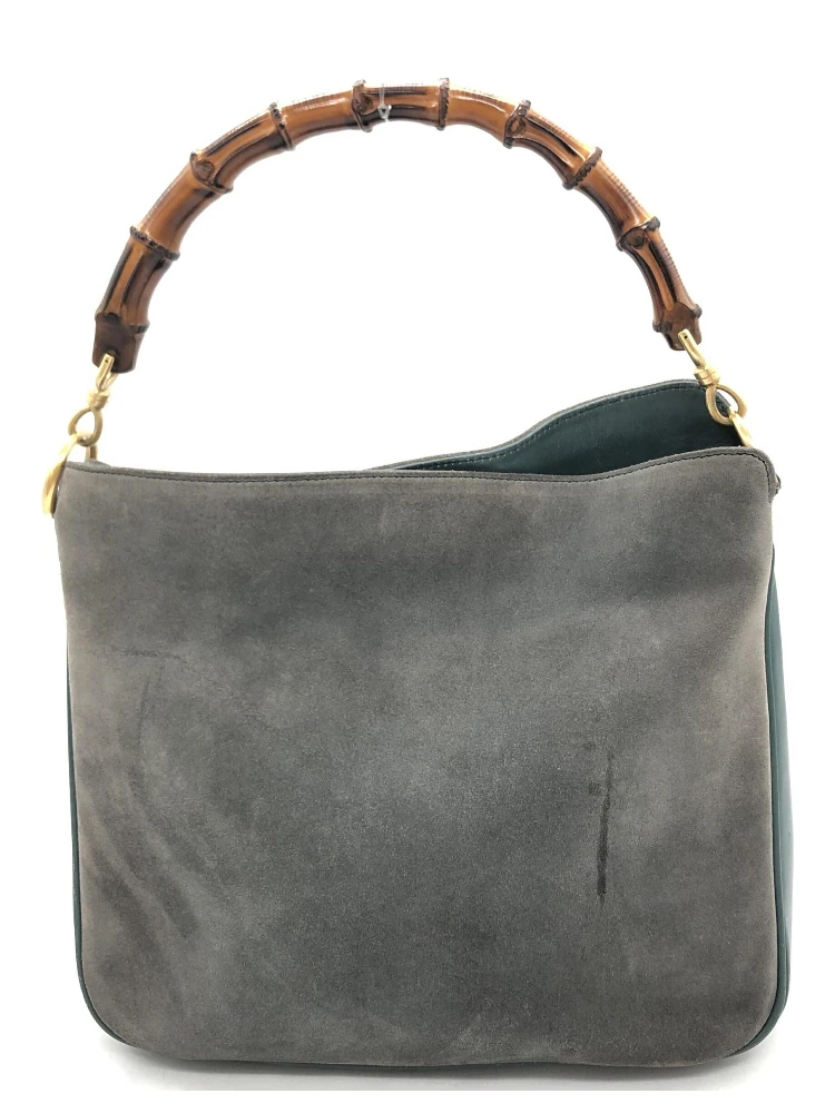 Bamboo Suede Shoulder Bag