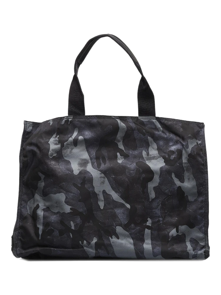 Black Camouflage Tessuto Nylon Tote Bag alternative