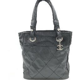 Chanel Black Canvas Paris-Biarritz Tote PM Handbag