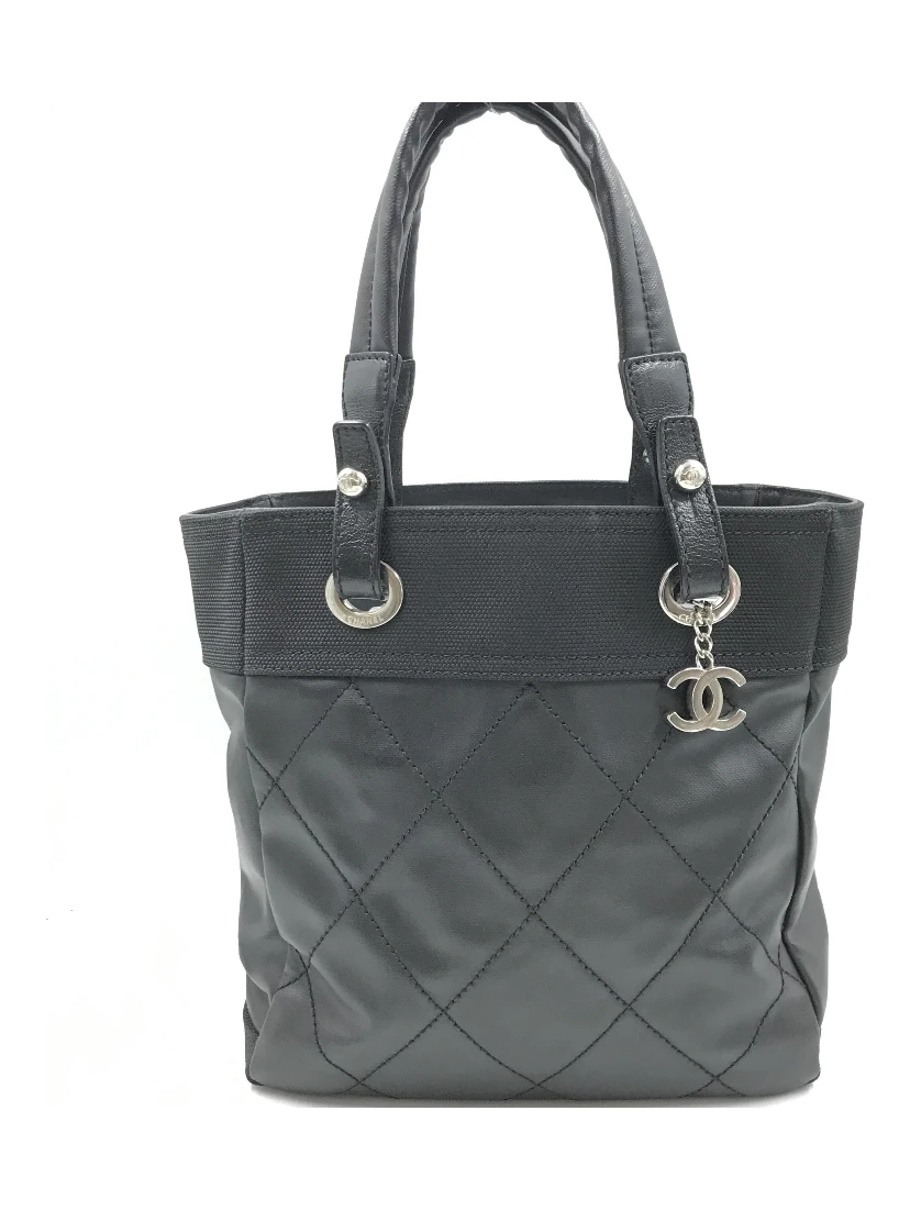 Chanel Black Canvas Paris-Biarritz Tote PM Handbag