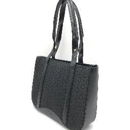 Black C Macadam Canvas Tote Bag