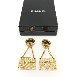 Bag Motif Clip-On Drop Earrings