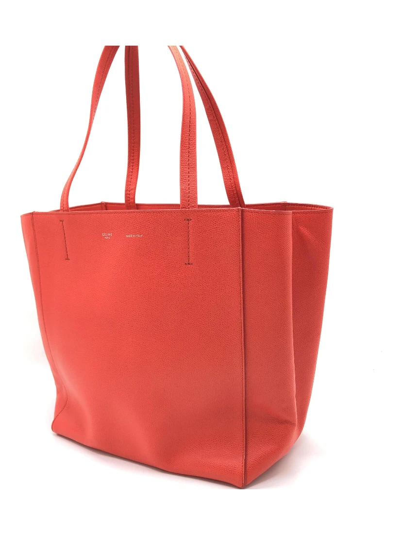 Cabas Phantom Red Pebbled Leather Tote Bag