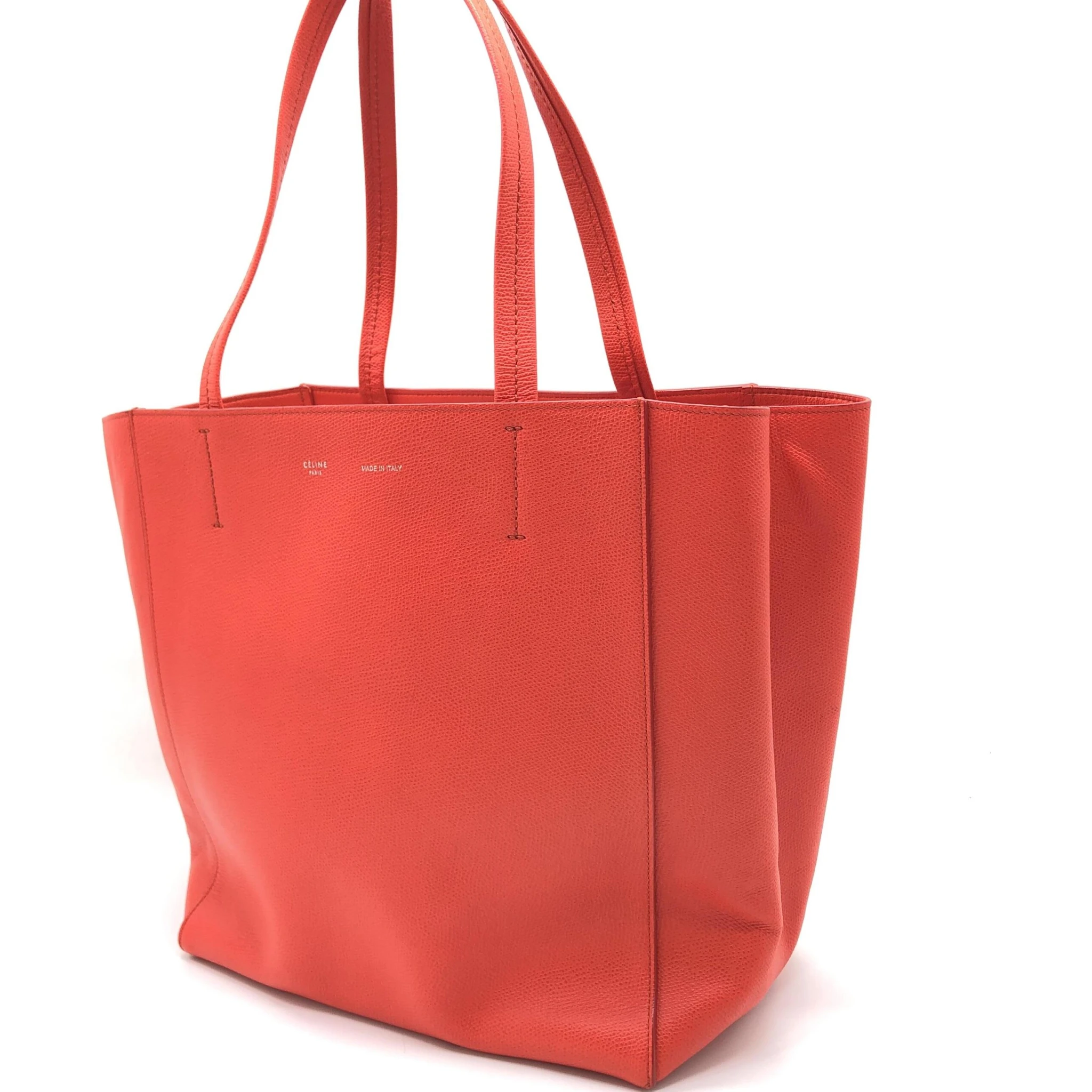 Cabas Phantom Red Pebbled Leather Tote Bag