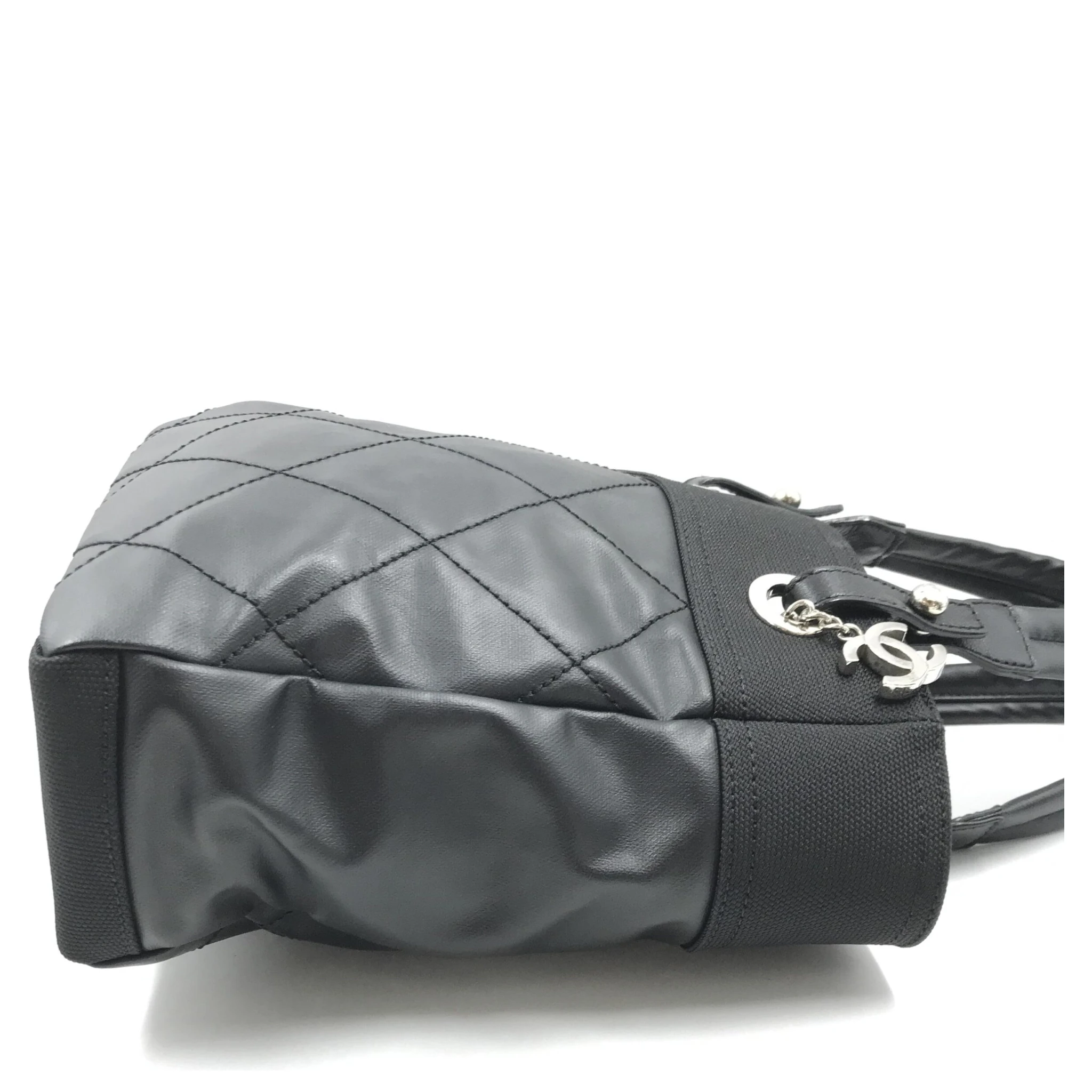 Chanel Black Canvas Paris-Biarritz Tote PM Handbag