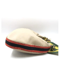 Gucci Aria Calfskin Web Large Attache Shoulder Bag Beige