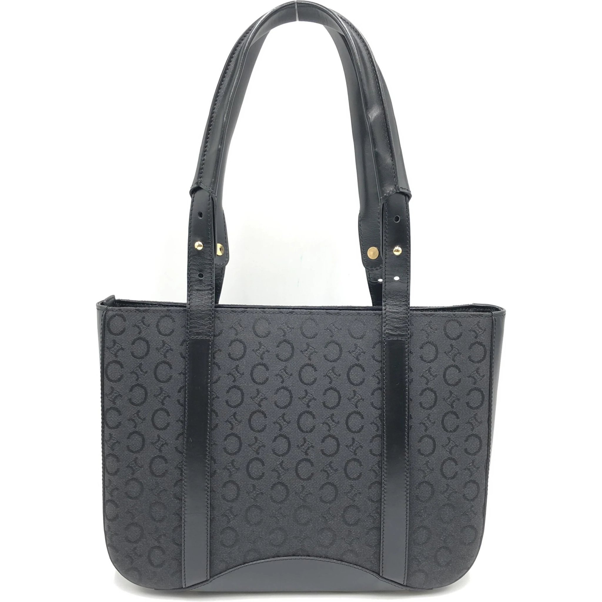 Black C Macadam Canvas Tote Bag