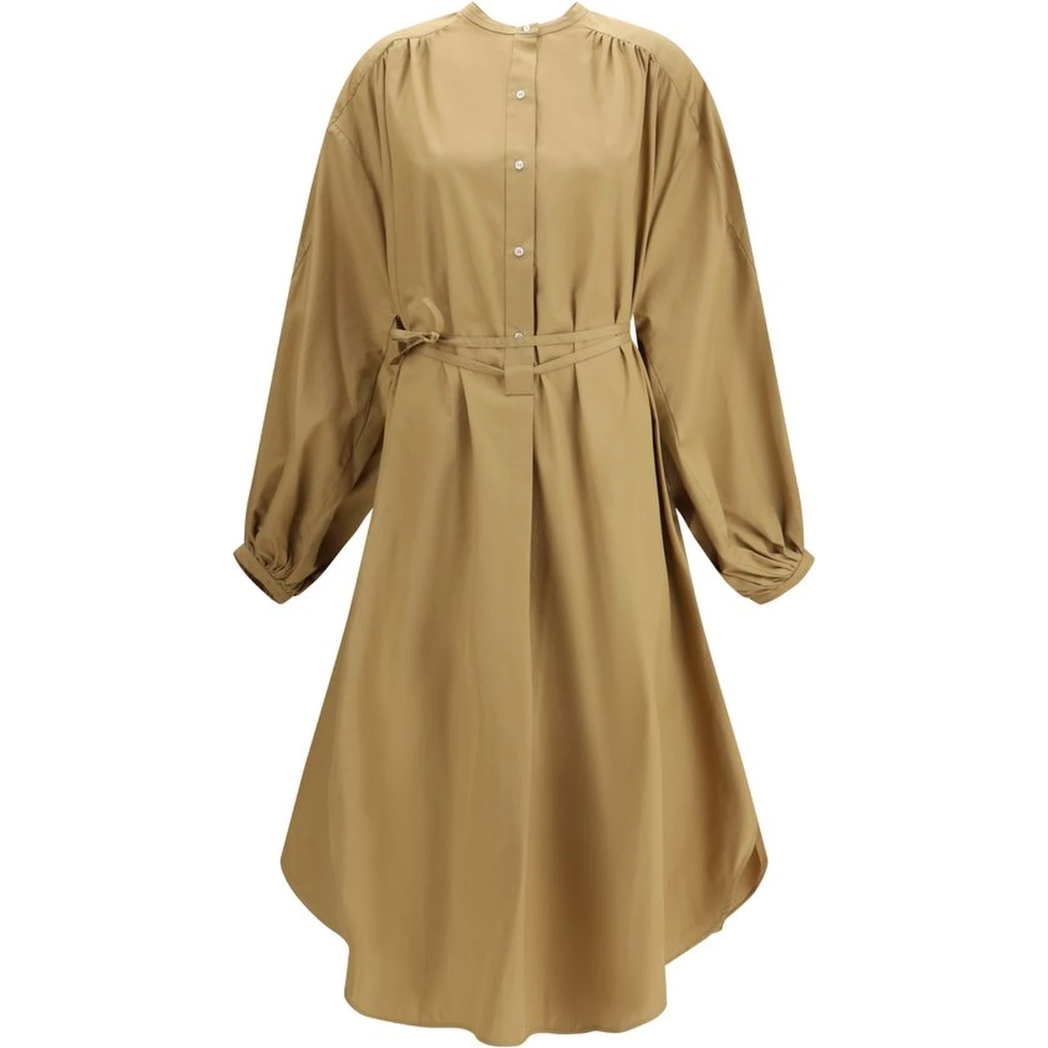 Beige Cotton Casual Dress