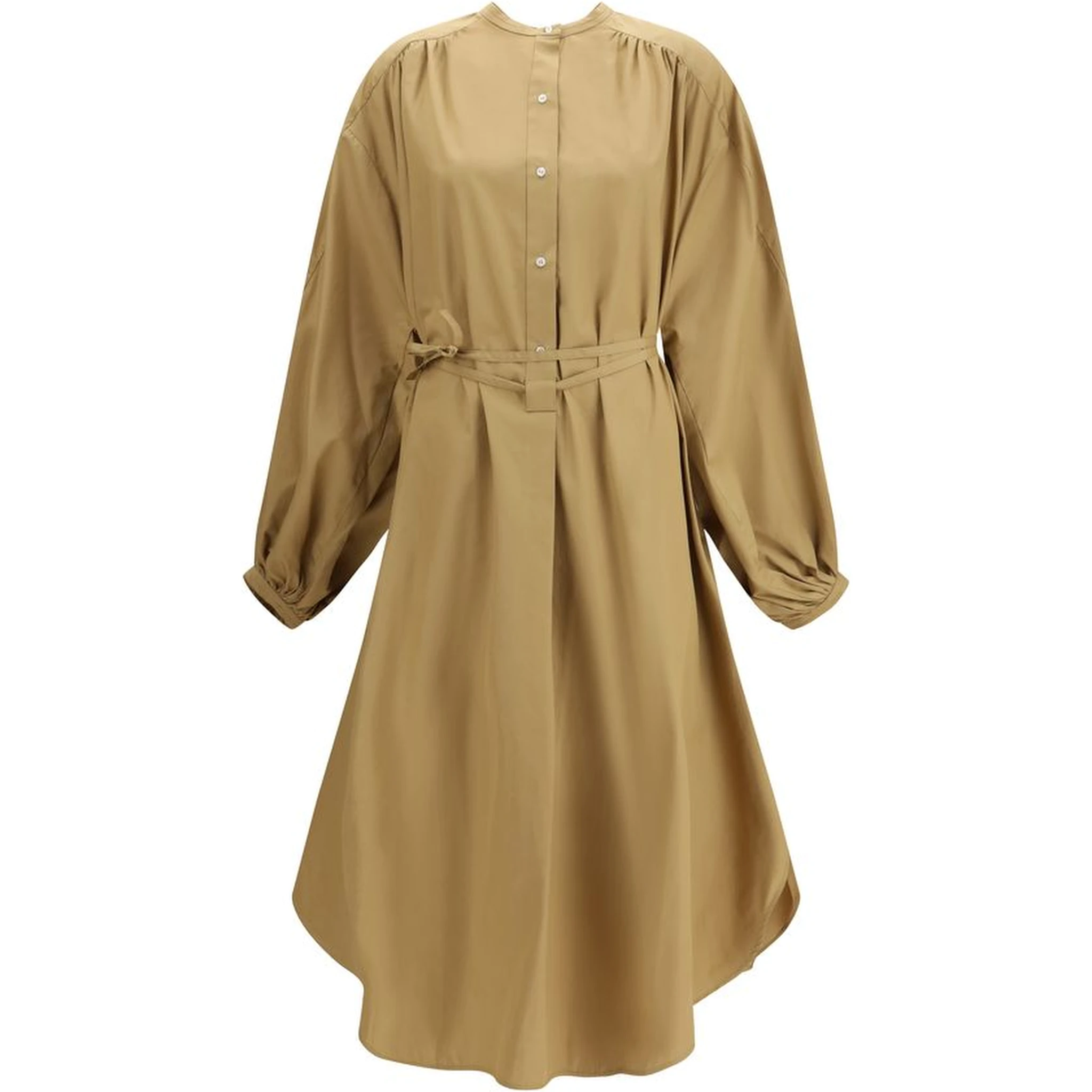 Beige Cotton Casual Dress