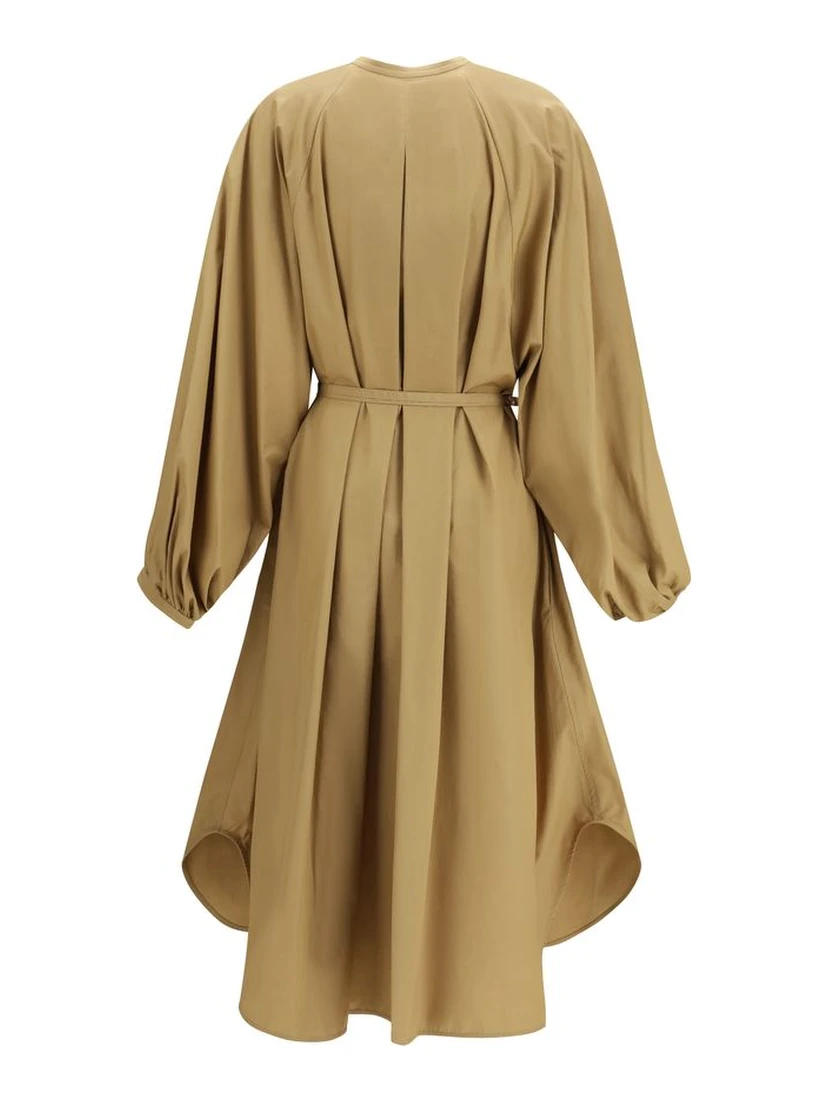 Beige Cotton Casual Dress