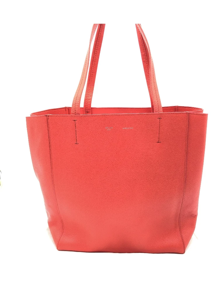 Cabas Phantom Red Pebbled Leather Tote Bag alternative