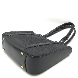 Black C Macadam Canvas Tote Bag