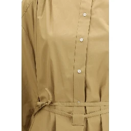 Beige Cotton Casual Dress