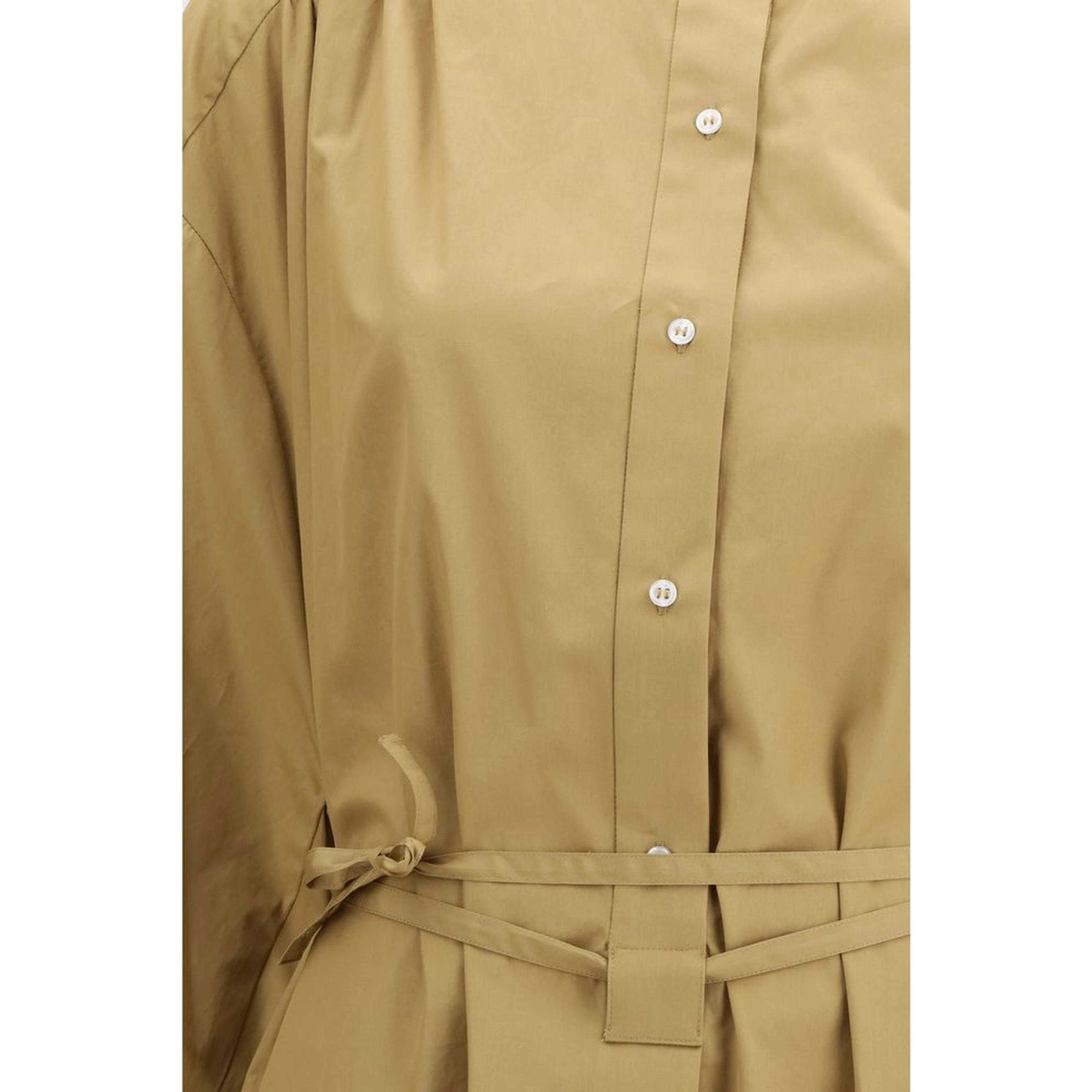 Beige Cotton Casual Dress