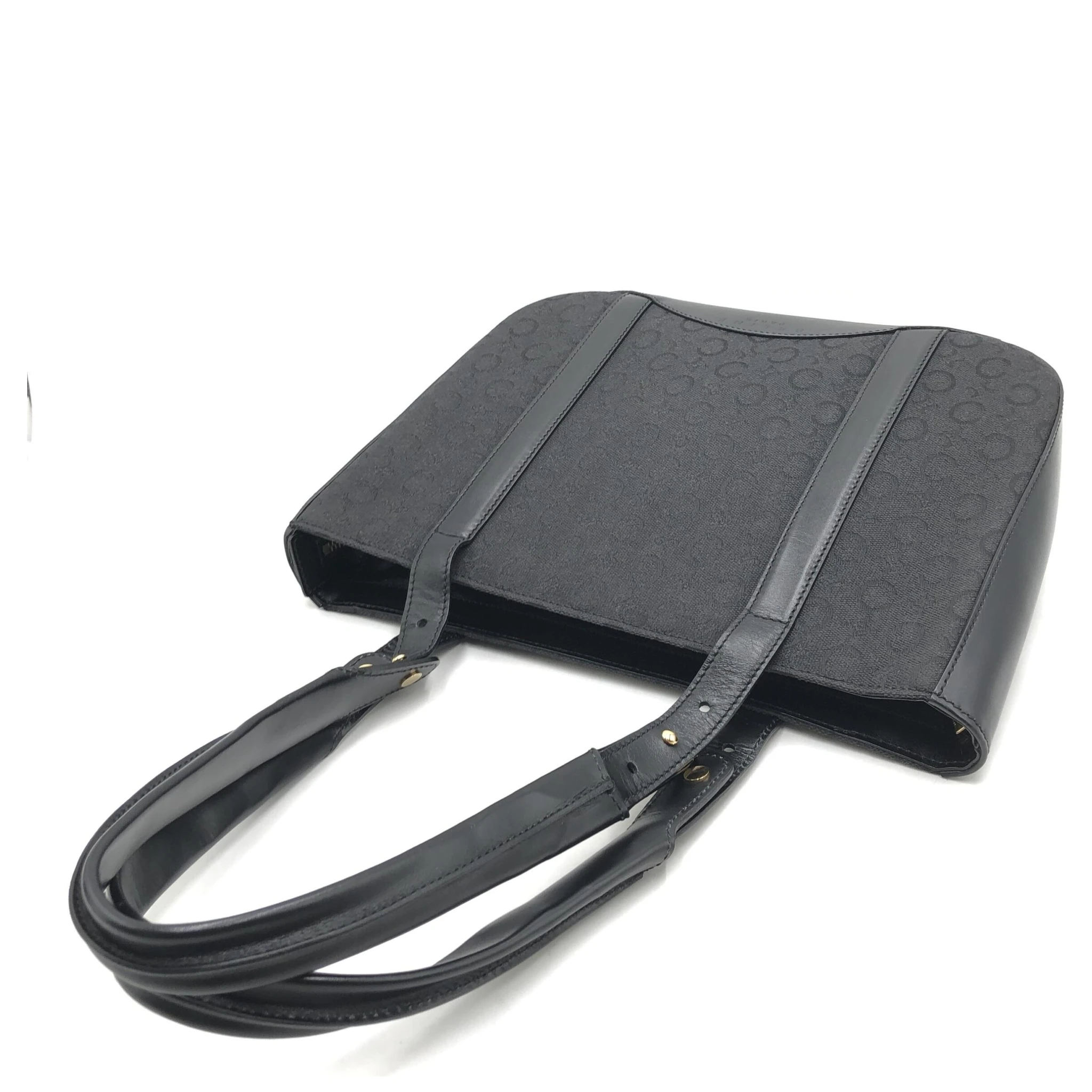 Black C Macadam Canvas Tote Bag