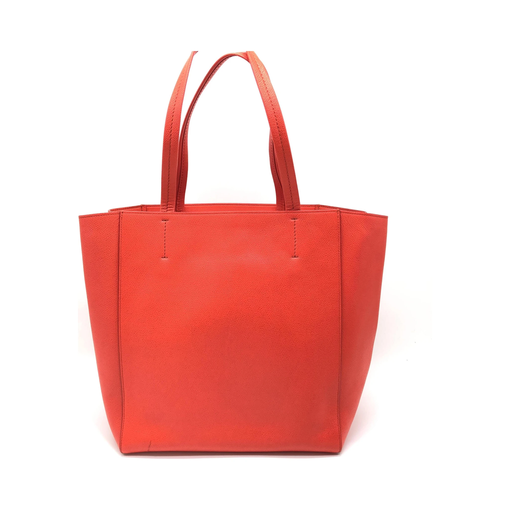 Cabas Phantom Red Pebbled Leather Tote Bag