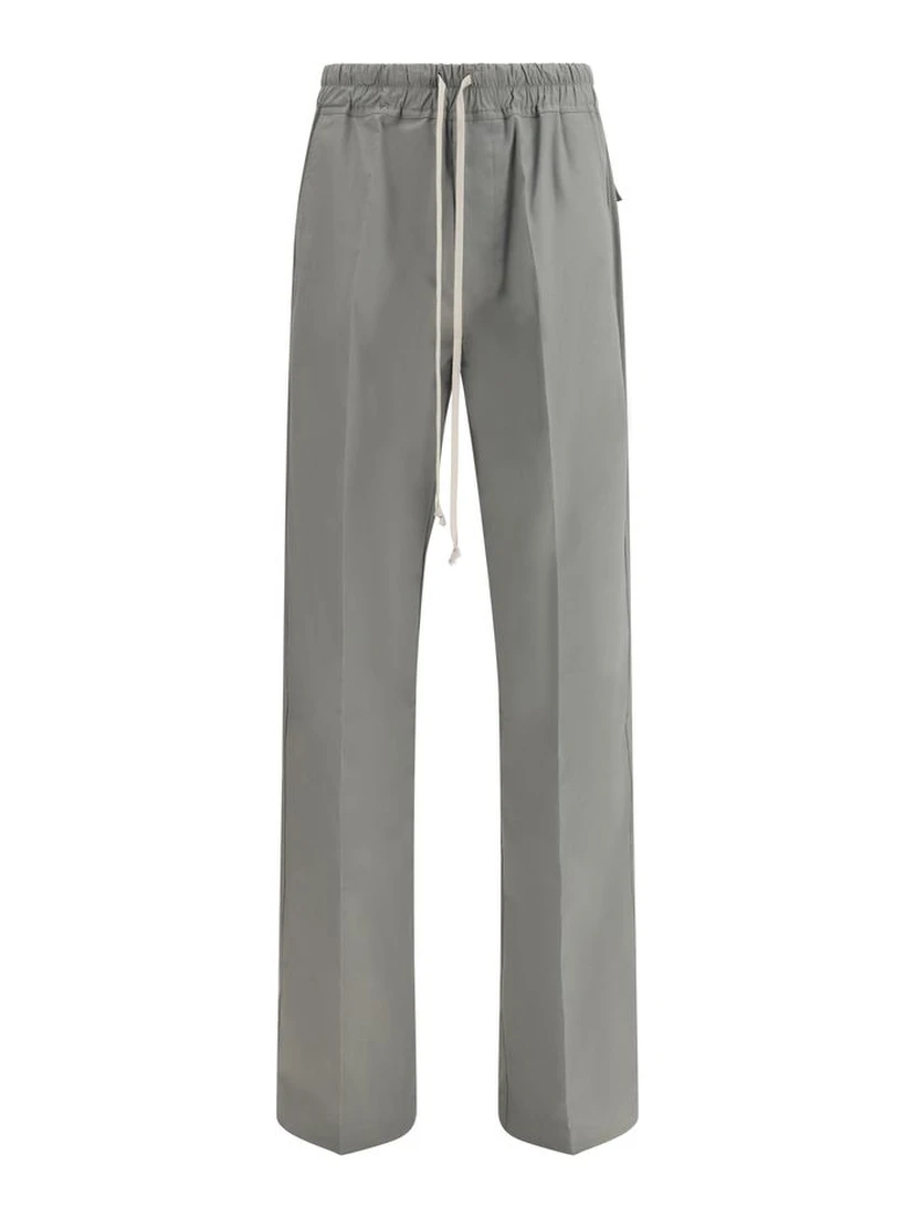 Gray Viscose Casual Pants