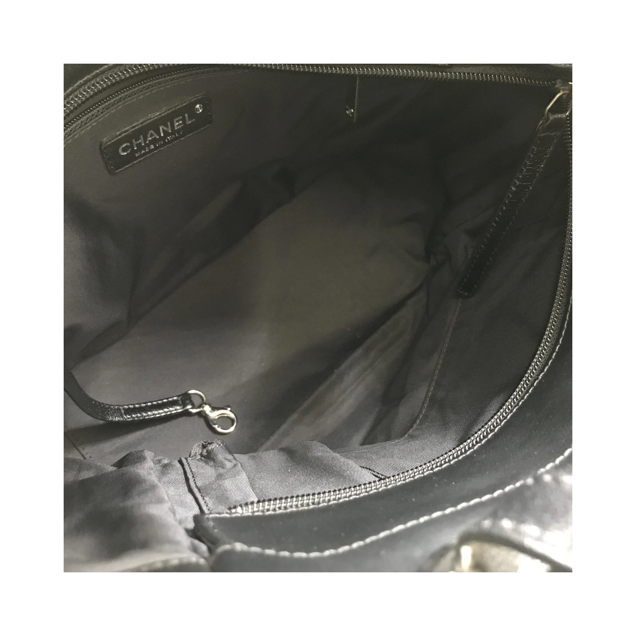 Chanel Black Canvas Paris-Biarritz Tote PM Handbag