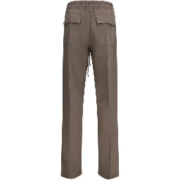 Brown Viscose Casual Pants
