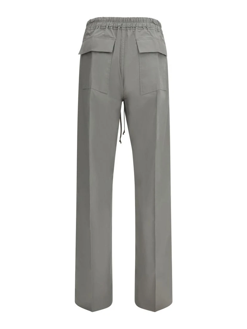 Gray Viscose Casual Pants