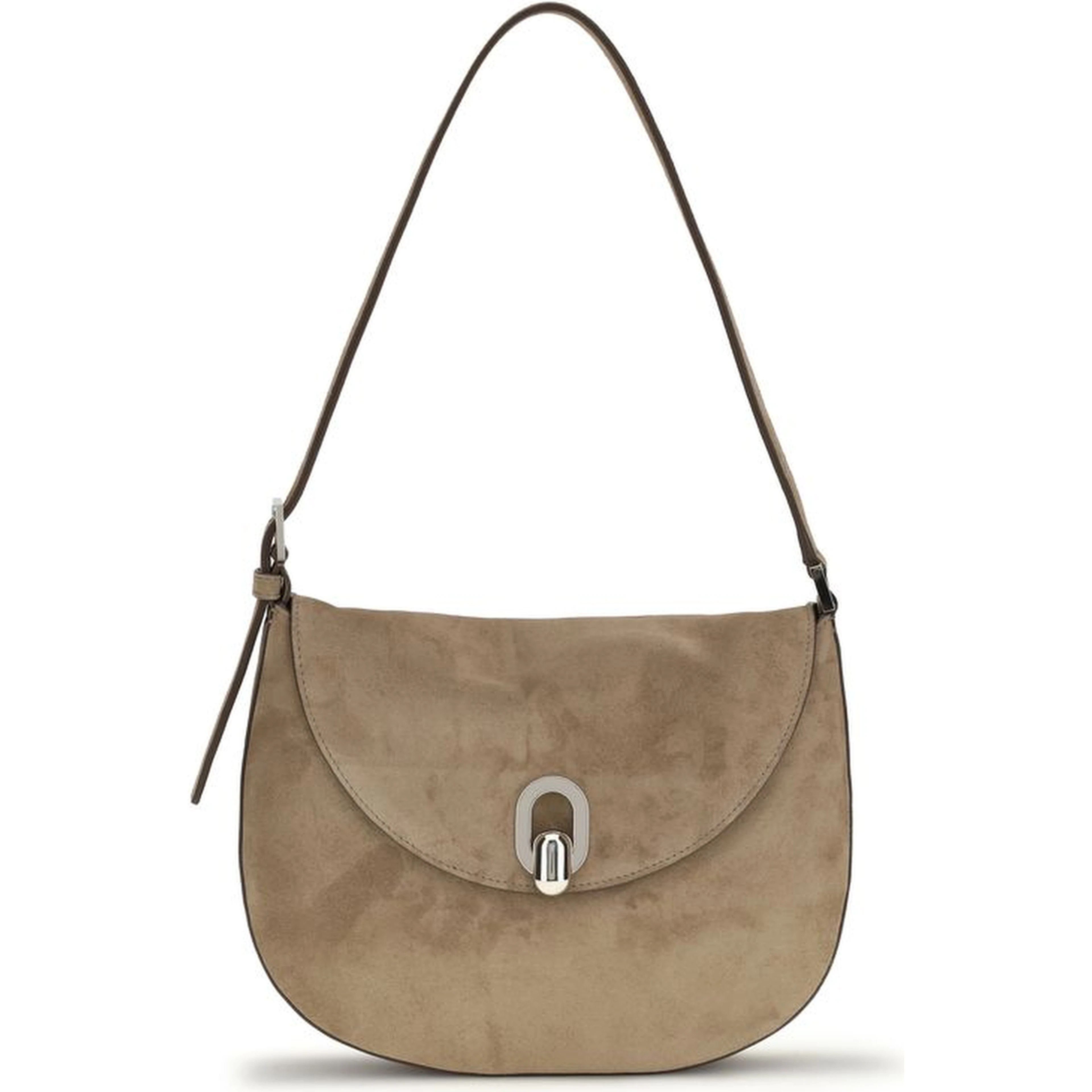 Beige Calf Leather Bos Taurus Shoulder Bag