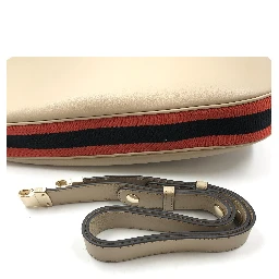 Gucci Aria Calfskin Web Large Attache Shoulder Bag Beige