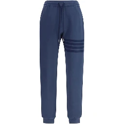 Blue Cotton Casual Pants
