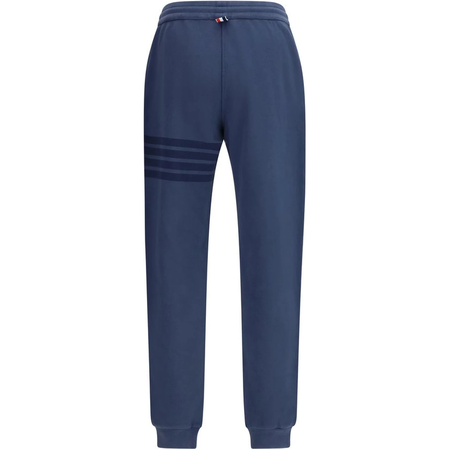 Blue Cotton Casual Pants