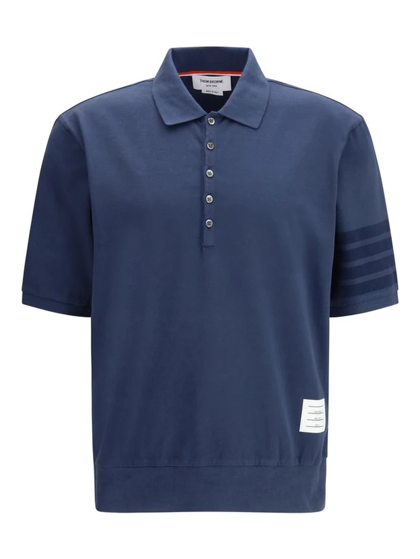 Blue Cotton Polo Shirt
