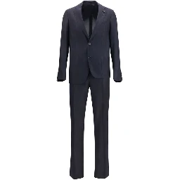 Blue Cotton Two-Piece Suit