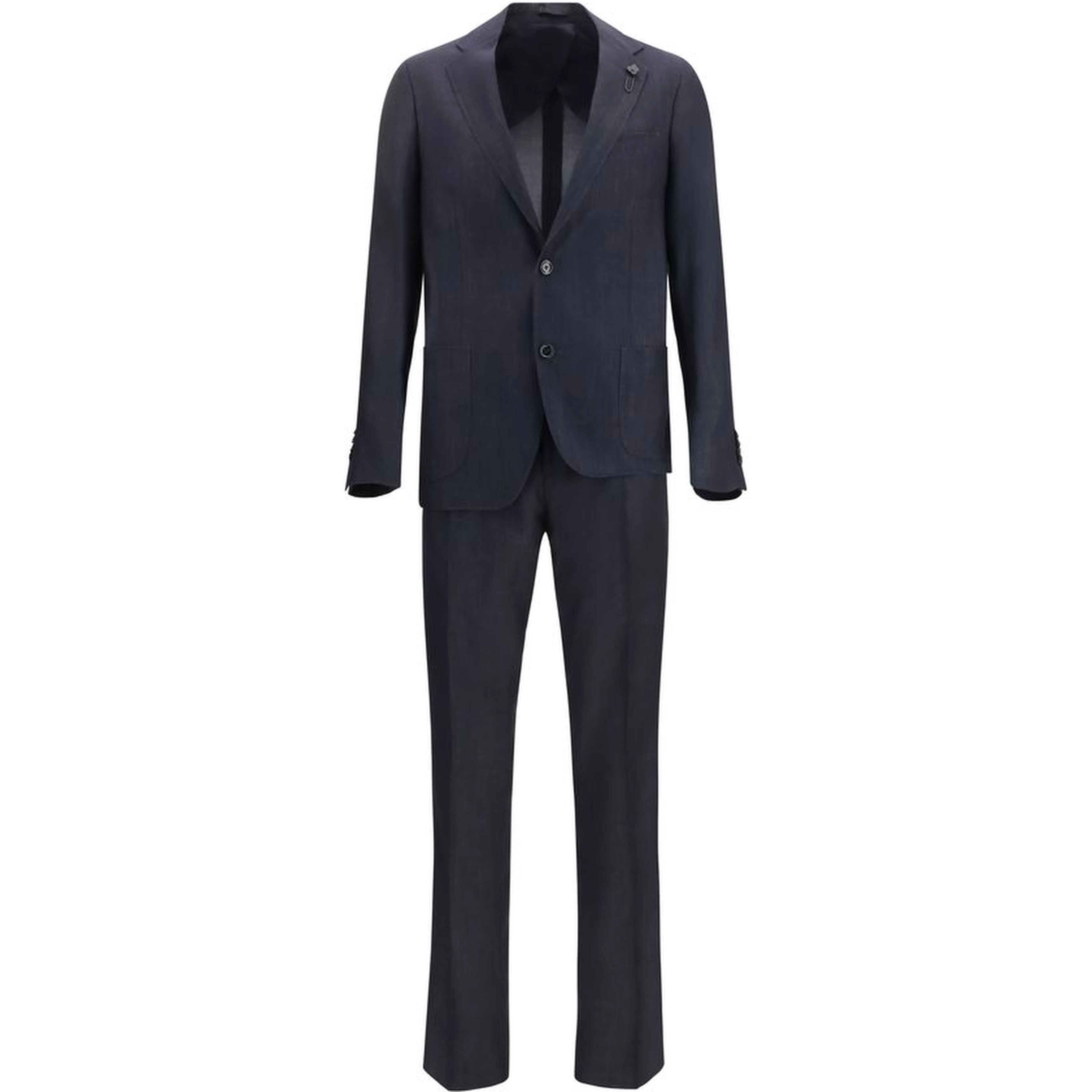 Blue Cotton Two-Piece Suit