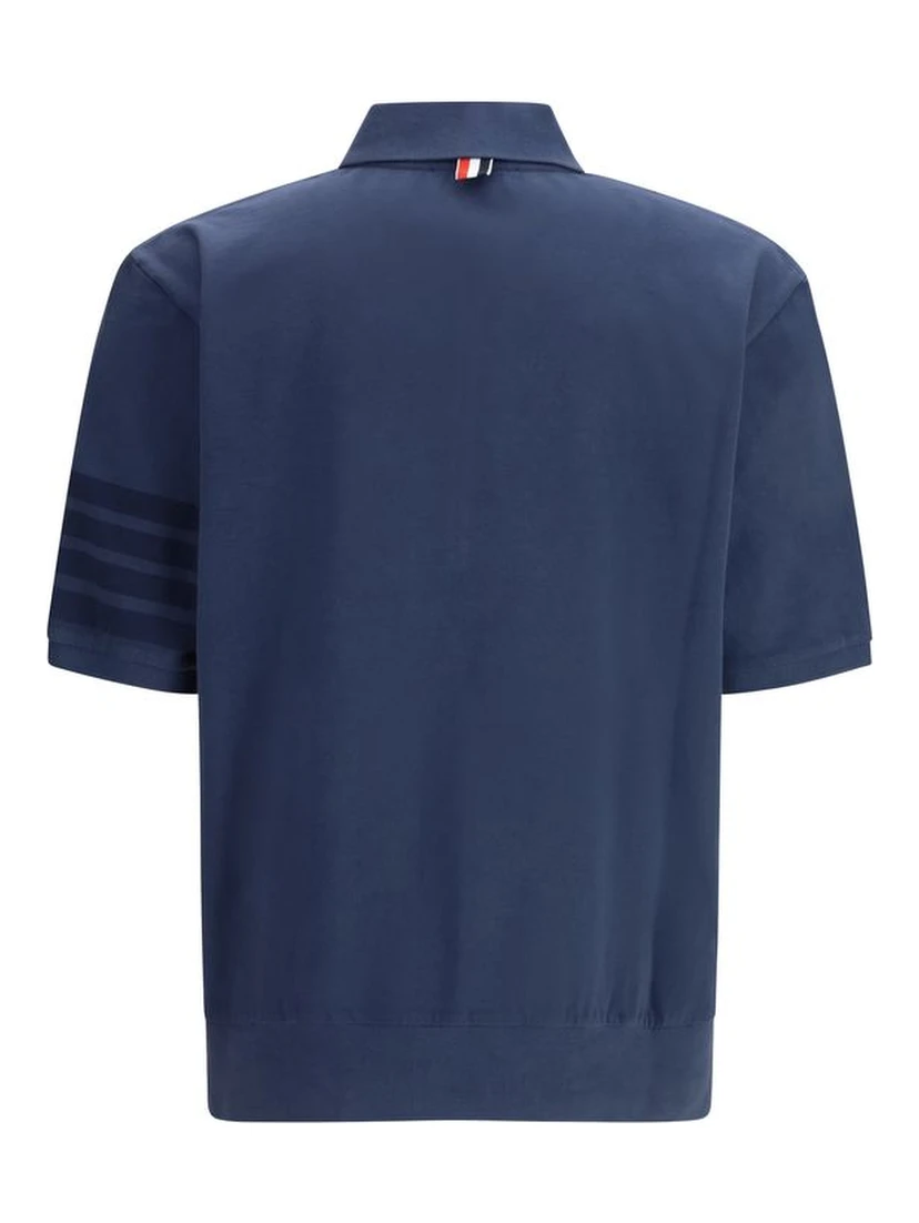 Blue Cotton Polo Shirt