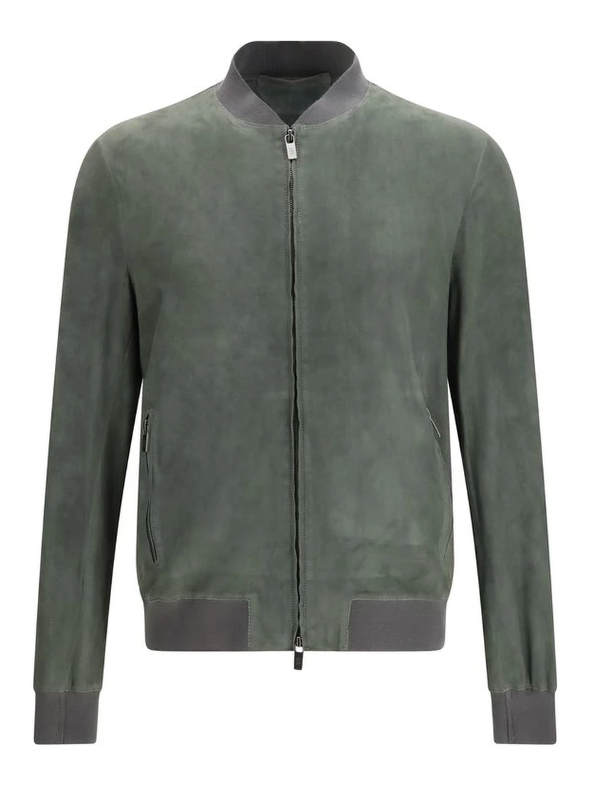 Bicolor Calf Leather Bos Taurus Bomber