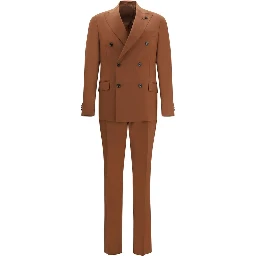 Brown Cotton Two-Piece Suit