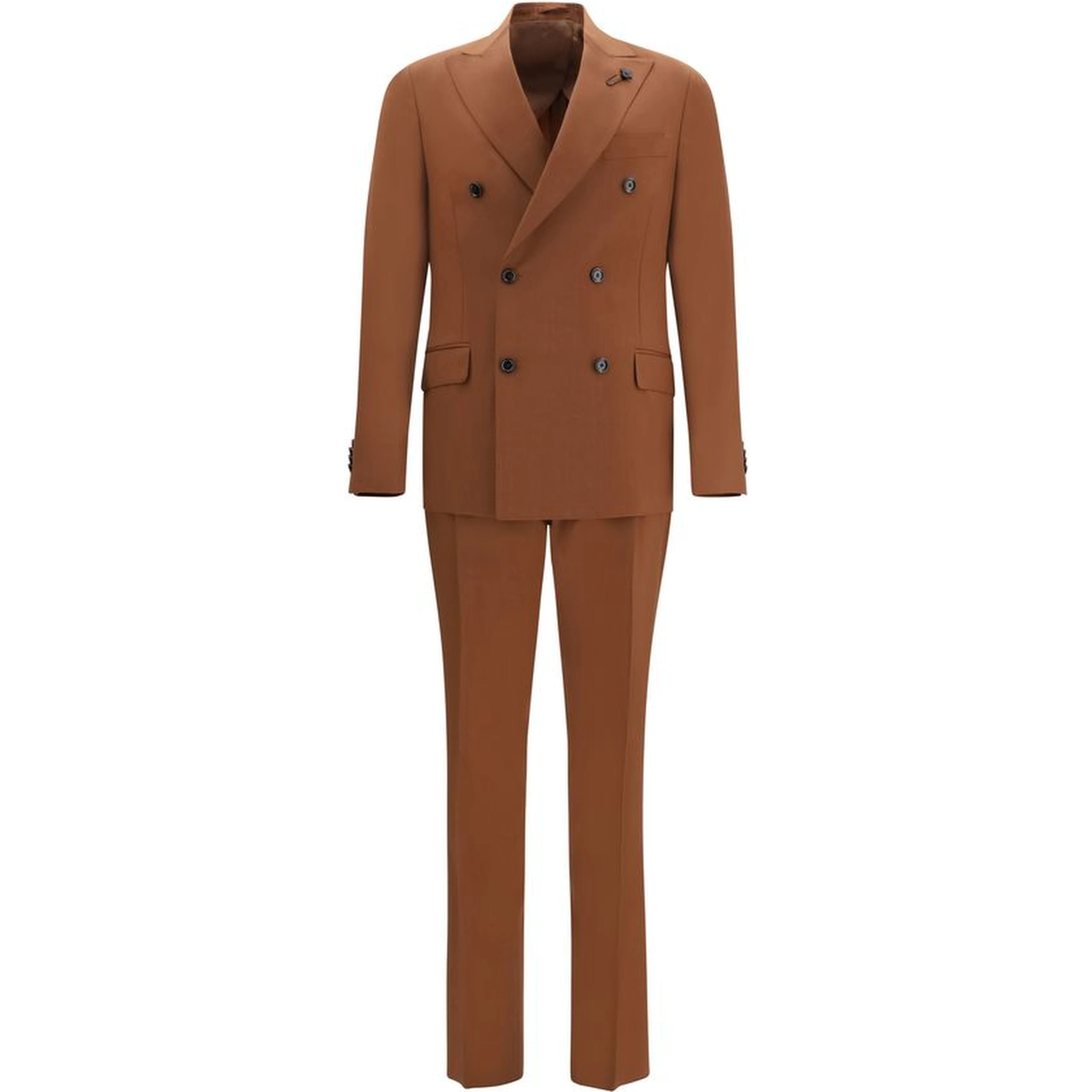 Brown Cotton Two-Piece Suit